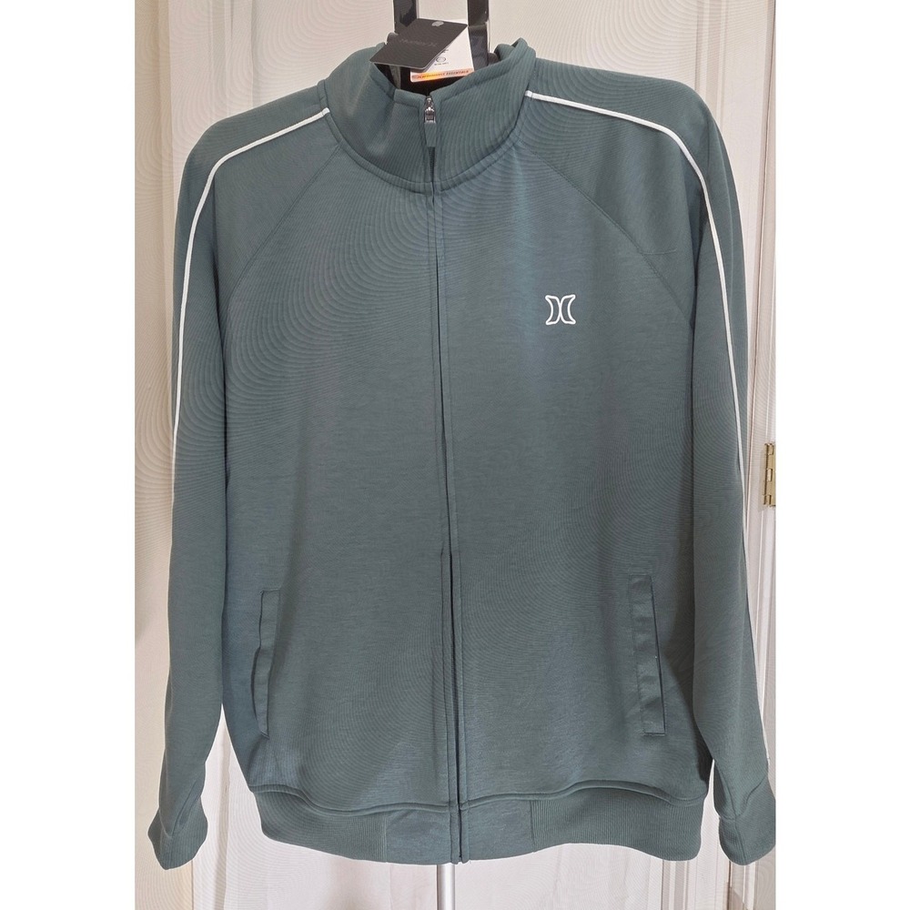 Hurley Exist Track Jacket Mens Large Lone Pine Green Full Zip Performance